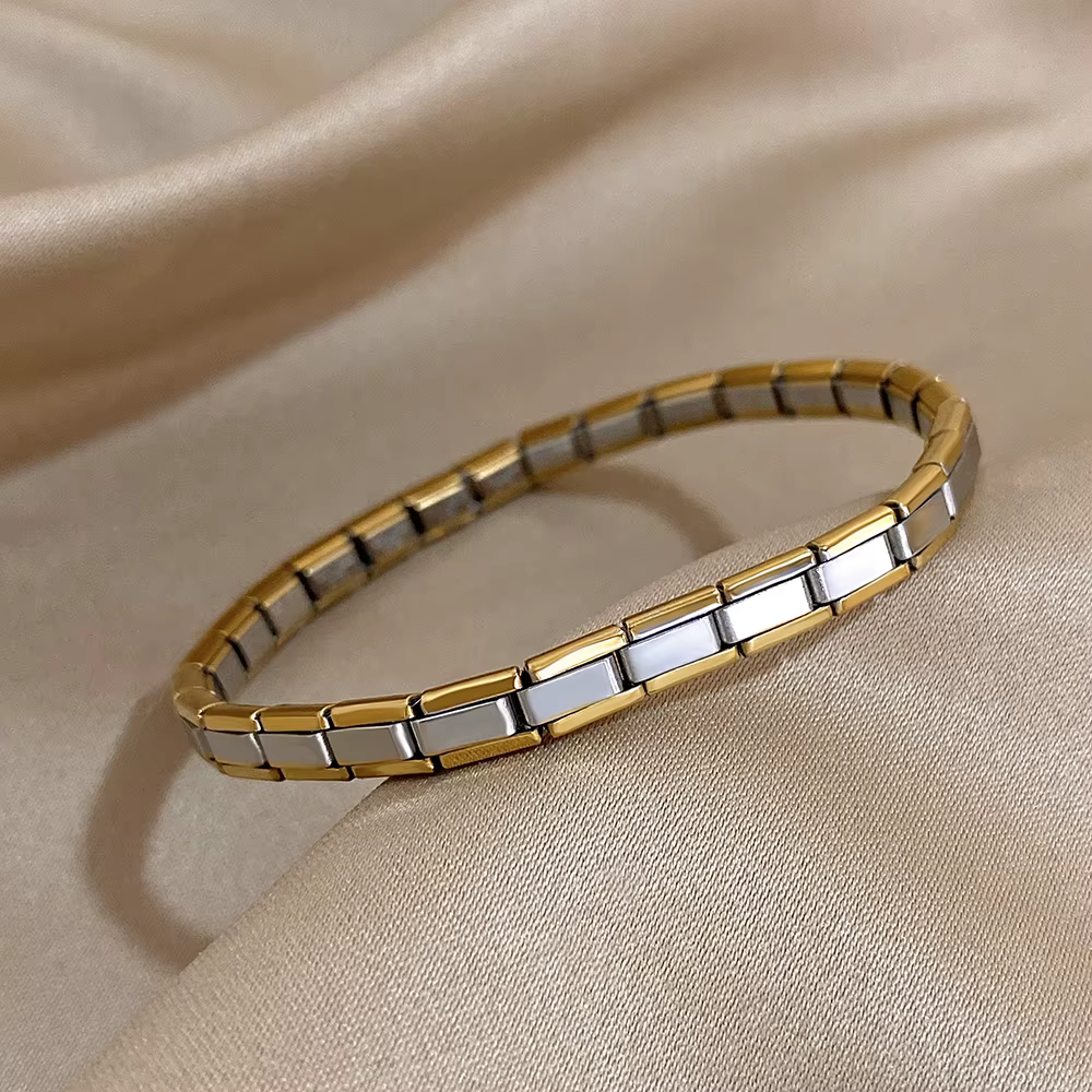 À la mode minimaliste nouveau Bracelet élastique en acier inoxydable liens italiens