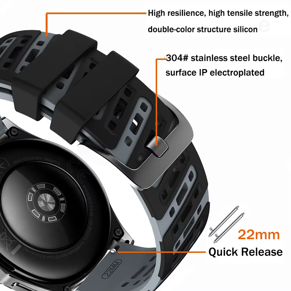 Bracelet de remplacement pour Amazfit Balance 3 2 Ultra/Cheetah 2 Ultra 48mm/Bip 6 5 Max/GTR 47mm 4/2/3 Pro