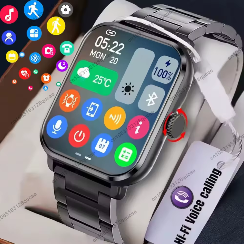 Montre intelligente pour Android IOS montres 2.01 pouces HD affichage Bluetooth appel Message alerte musique sport Mode Smartwatch hommes femmes cadeau