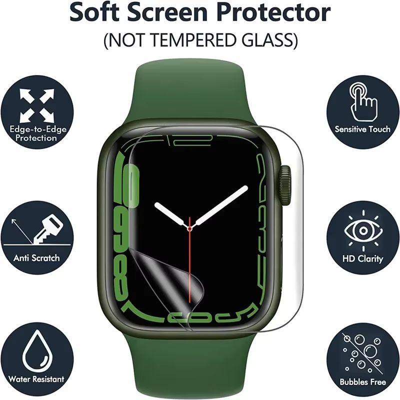 5 pièces Film Hydrogel pour Apple Watch 9 5 6 SE 3 2 1 40MM 44MM 42MM 38MM protecteur d'écran