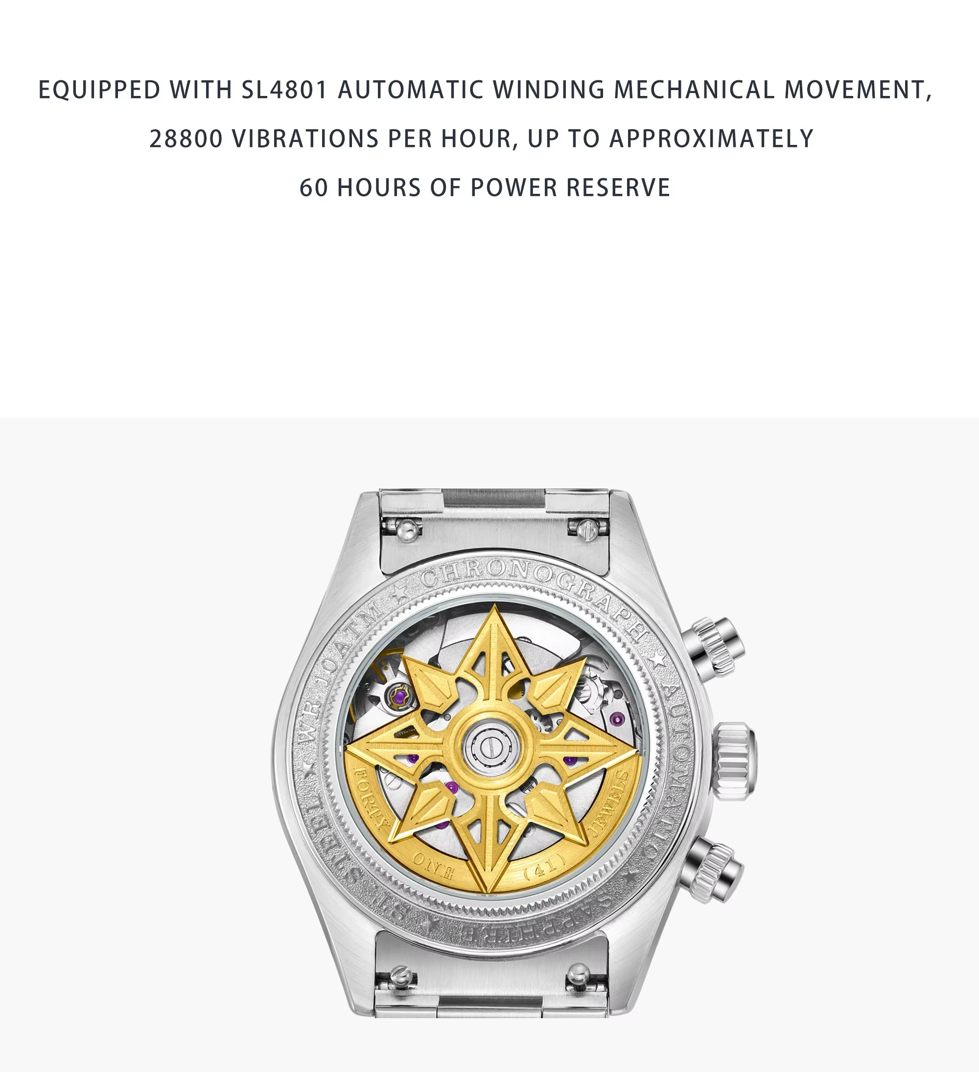 FARASUTE hommes montre automatique chronographe rétro mécanique montre-bracelet saphir 100M étanche