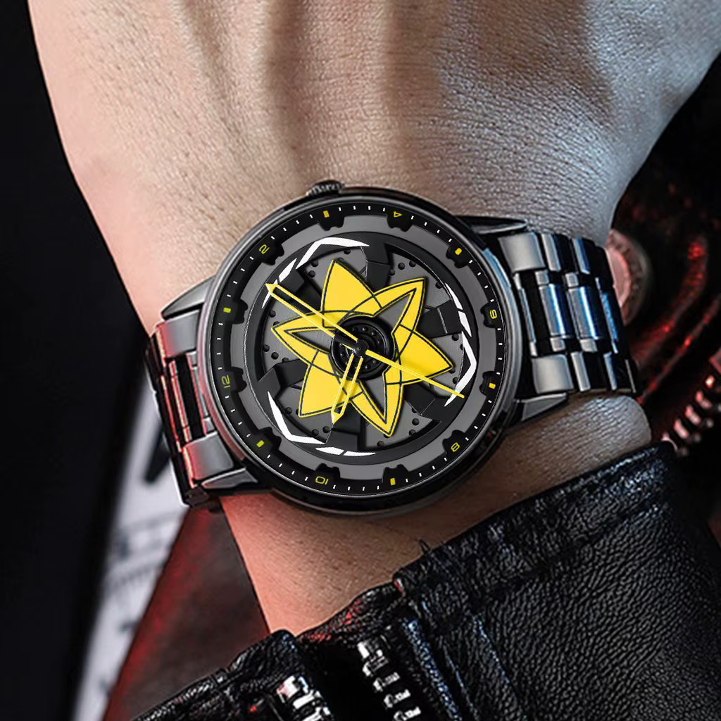 Kaléidoscope Sharingan cadran rotatif montre 3D japonais Anime