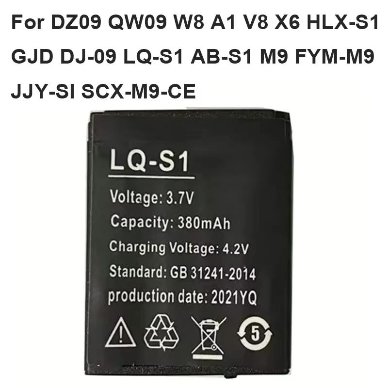 3.7V 380mAh LQ S1 W9 batterie de montre intelligente