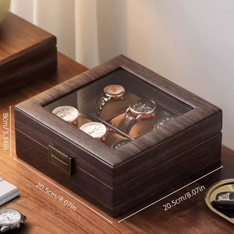 Boîte de rangement de montre haut de gamme avec cuir