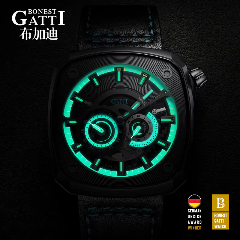 BONEST GATTI 2025 nouveaux hommes montre automatique montres de luxe mode mécanique montre-bracelet 50M étanche saphir lumineux squelette