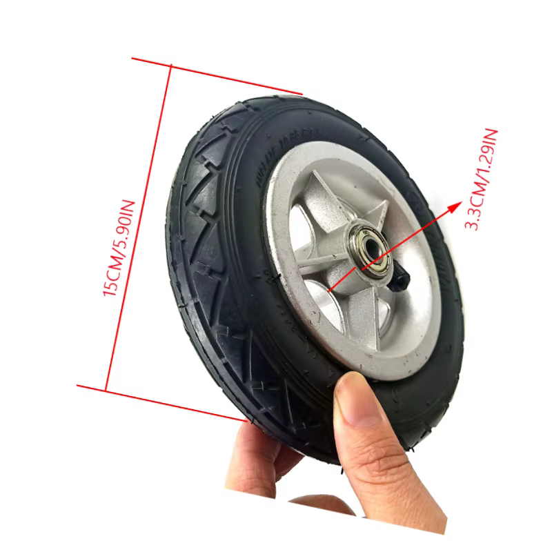Roue de 6 pouces 6x1 1/4, adaptée aux accessoires de mini-scooter électrique pneumatique pour fauteuil roulant
