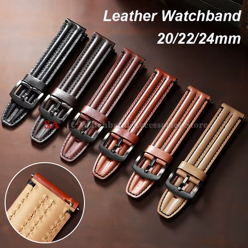 Bracelets de montre en cuir de vache pour Seiko et Omega