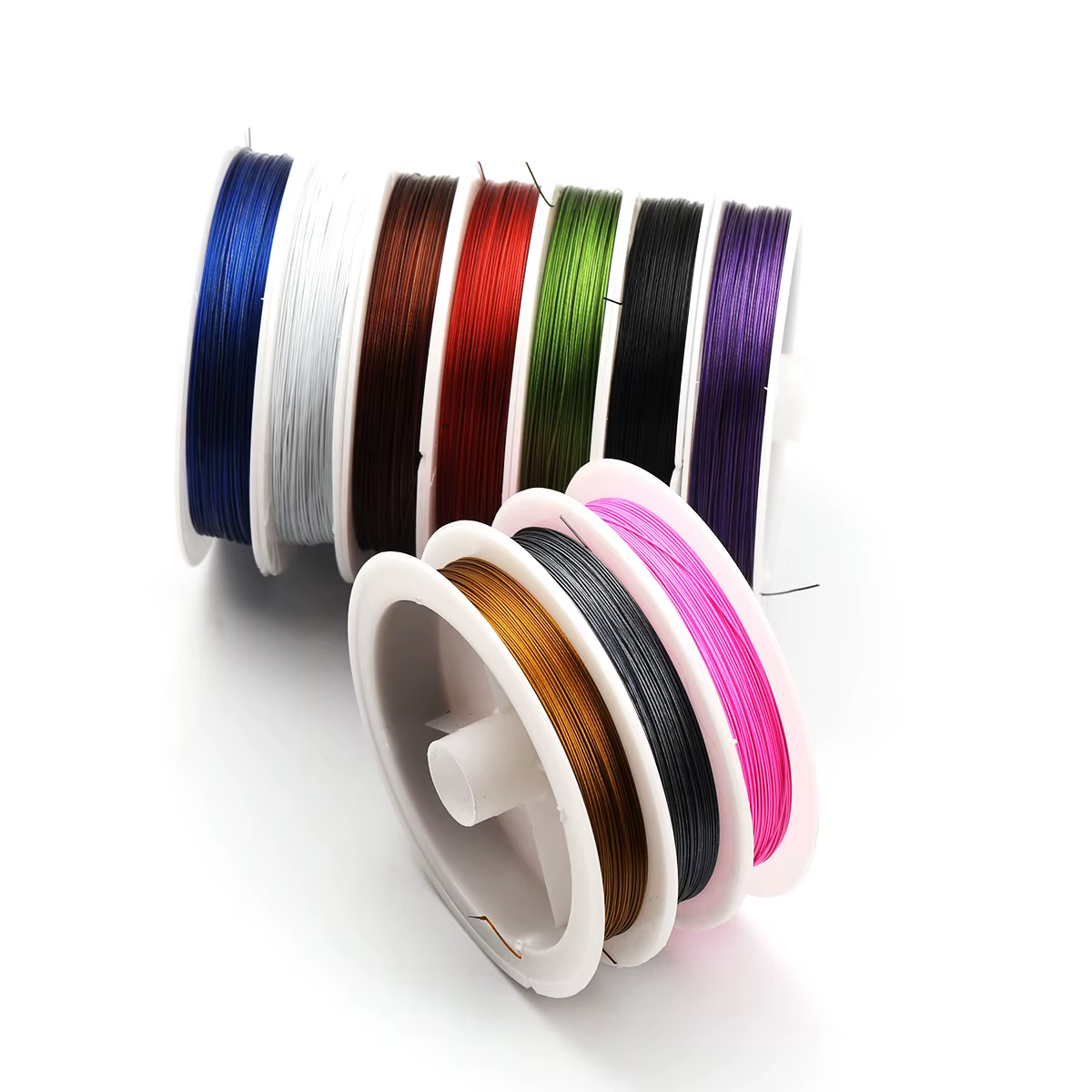 2 rouleaux de fil en acier inoxydable doré et argenté, 0.38mm, fil à perles pour bricolage, décoration de bracelets, fournitures artisanales pour stylos