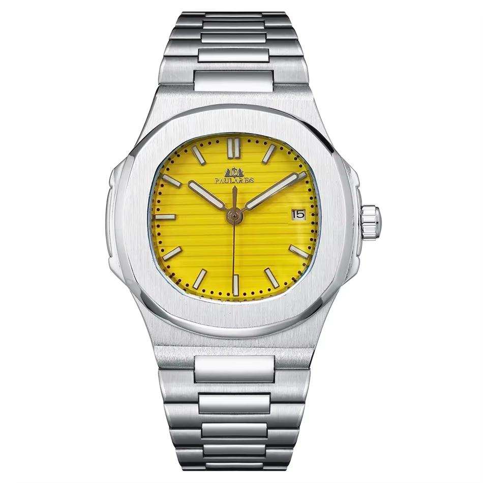 Montres automatiques pour hommes mouvement mécanique lumineux en acier inoxydable cadran bleu gris Simple affaires Reloj Hombre Baratos