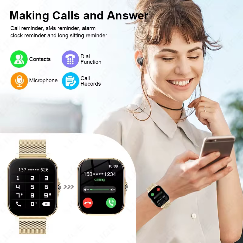 KESHUYOU 2025 montre intelligente 2.01 pouces HD affichage réponse faire appel Message vue Modes de Sport bricolage cadran prévisions météorologiques hommes femmes