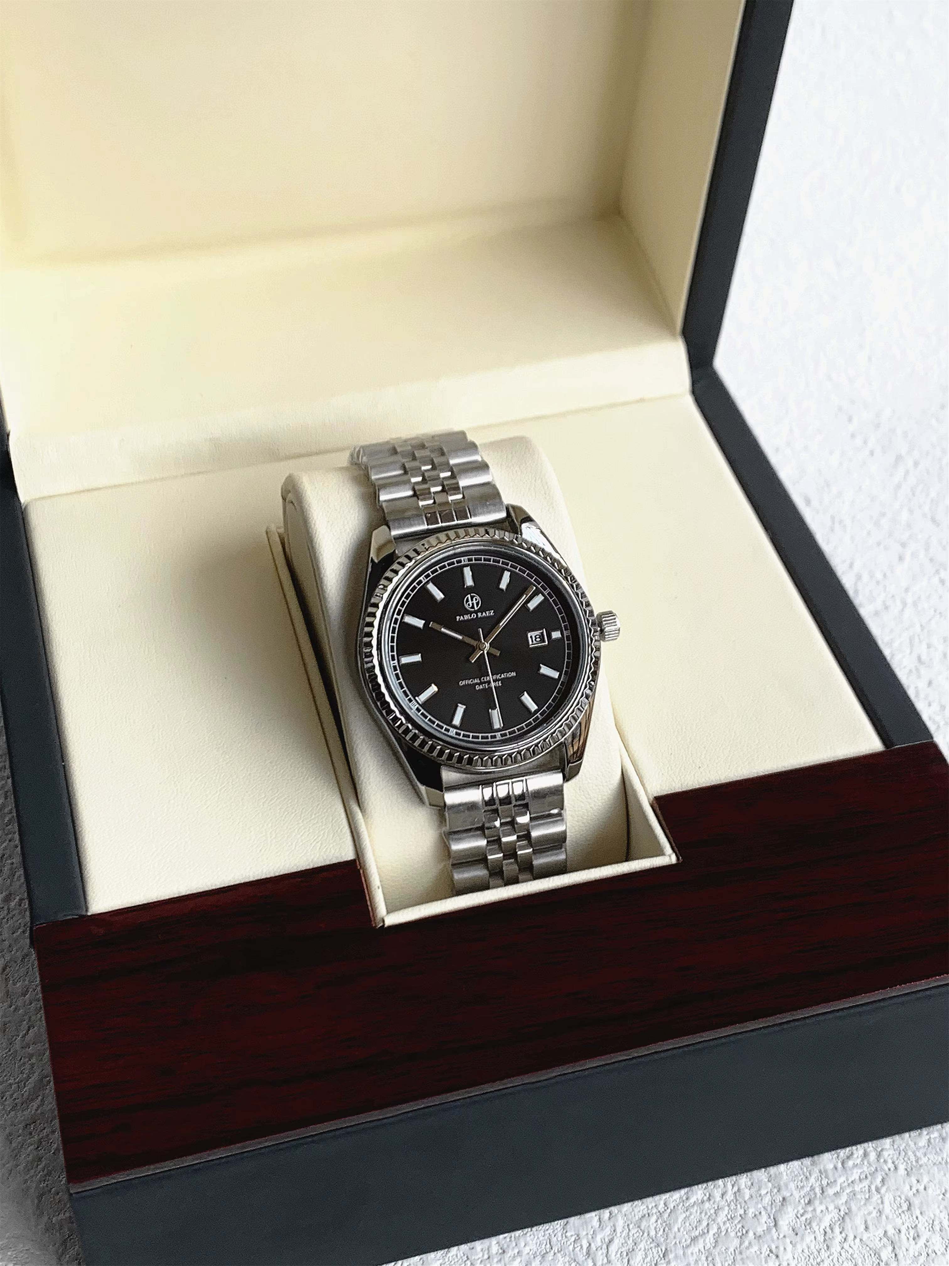 PABLO RAEZ élégant homme argent montre-bracelet lumineux SUS304 acier haute qualité montre de luxe étanche mode horloge hombre Reloj