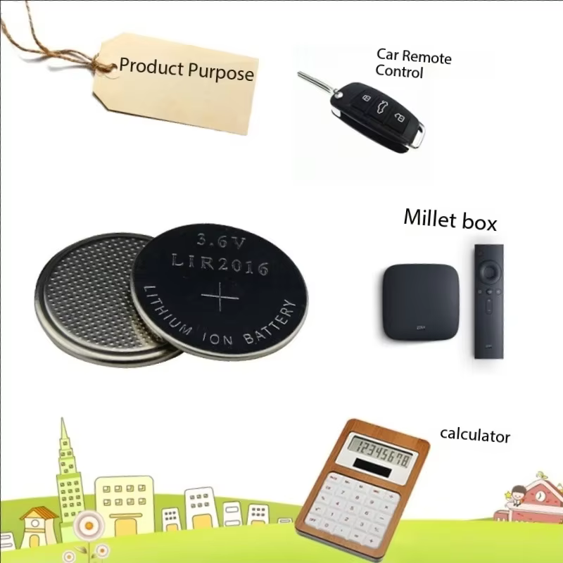 2-100 pièces LIR2016 batterie Rechargeable 3.6V 20mAH