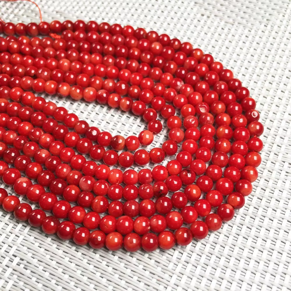 Perles Rondes Rouges pour Travaux Manuels, Accessoires de Bijouterie, Bracelets, Colliers, Boucles d'Oreilles, DIY