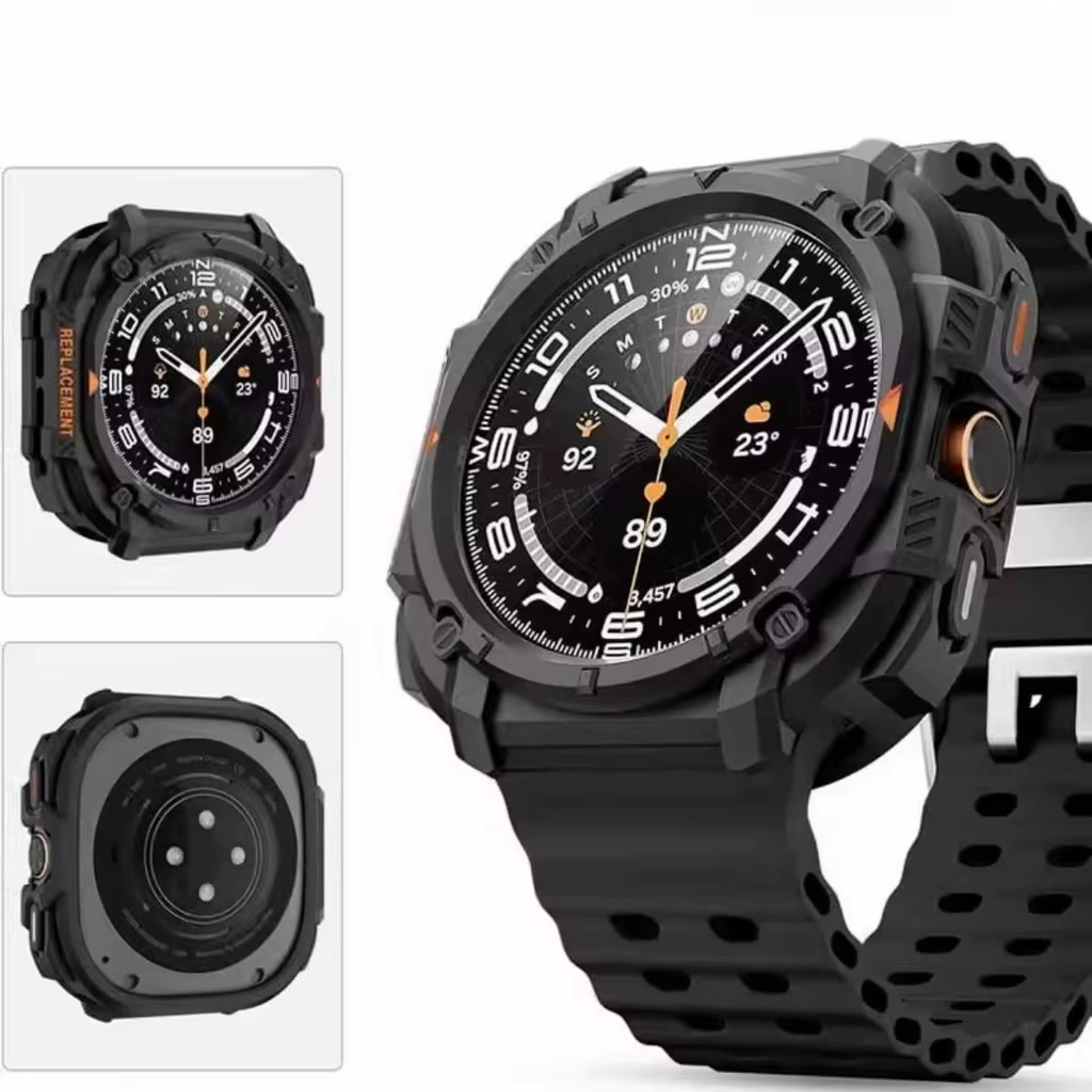 Nouvel étui + bracelet pour Samsung Galaxy Watch Ultra (2025) 47 mm, Ultra (2024) 47 mm, bracelet sport en silicone, bracelet de montre, housse de protection