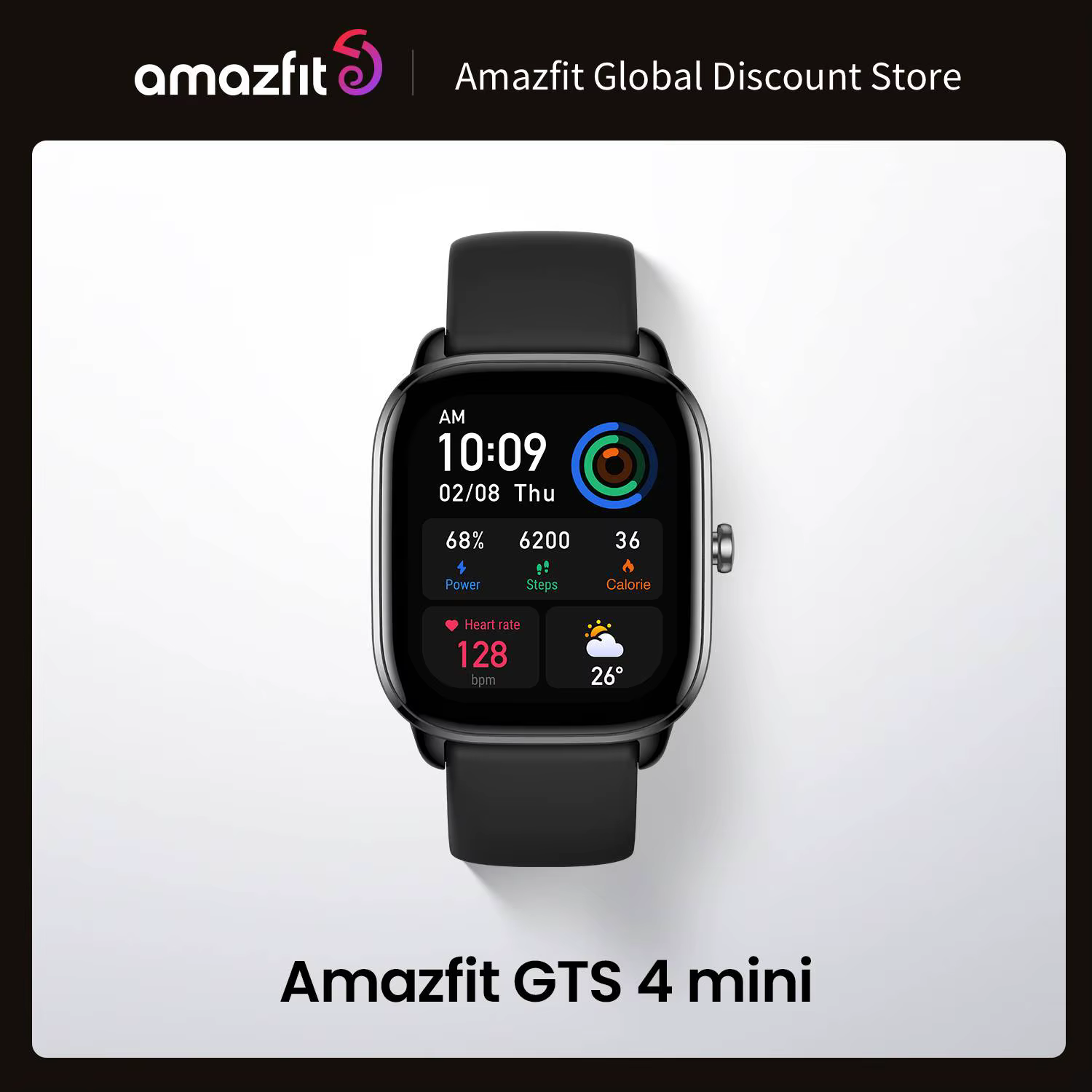 Amazfit GTS 4 Mini Smartwatch 1.65 "HD AMOLED Display plus de 120 modes sportifs compatibles avec Android et iOS nouvelle version mondiale