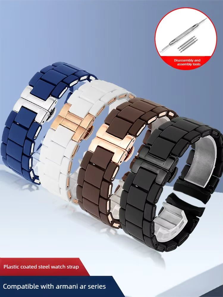 Convient aux bracelets de montre en acier recouvert de caoutchouc Armani