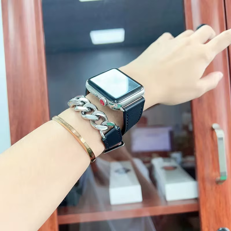 Bracelet en cuir véritable pour Apple Watch Ultra 2