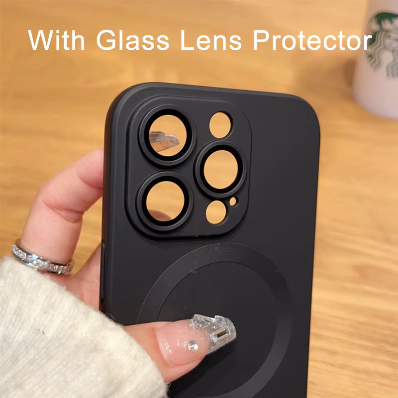 Coques de téléphone magnétiques sans fil MagSafe pour iPhone 17 16 15 14 13 12 11 Pro Max Plus, accessoires de protection arrière pour appareil photo