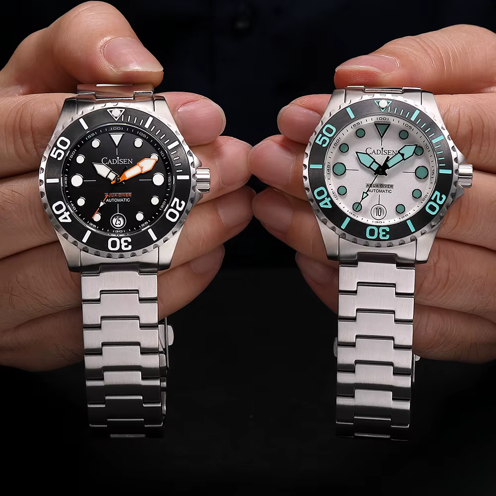CADISEN AQUA DIVER 2024 nouvelle marque de luxe hommes montres montre automatique japon NH35A 100M étanche lumineux mécanique montre-bracelet