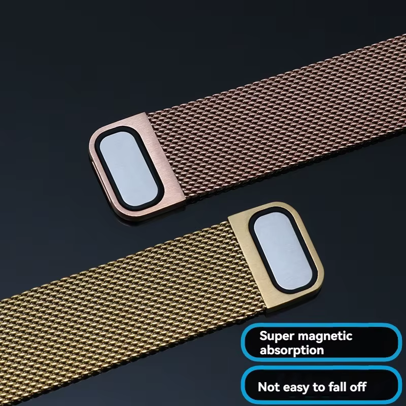Bracelet de montre magnétique en maille milanaise pour hommes et femmes