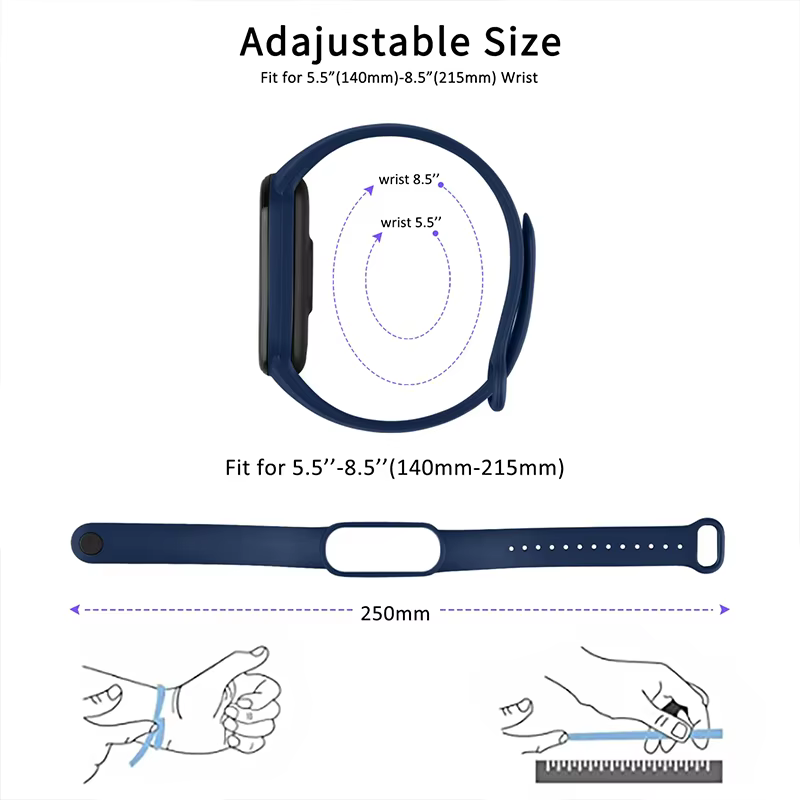 1-3 pièces bracelets de montre pour Xiaomi Mi Band 7 6 5 4 3 Bracelet