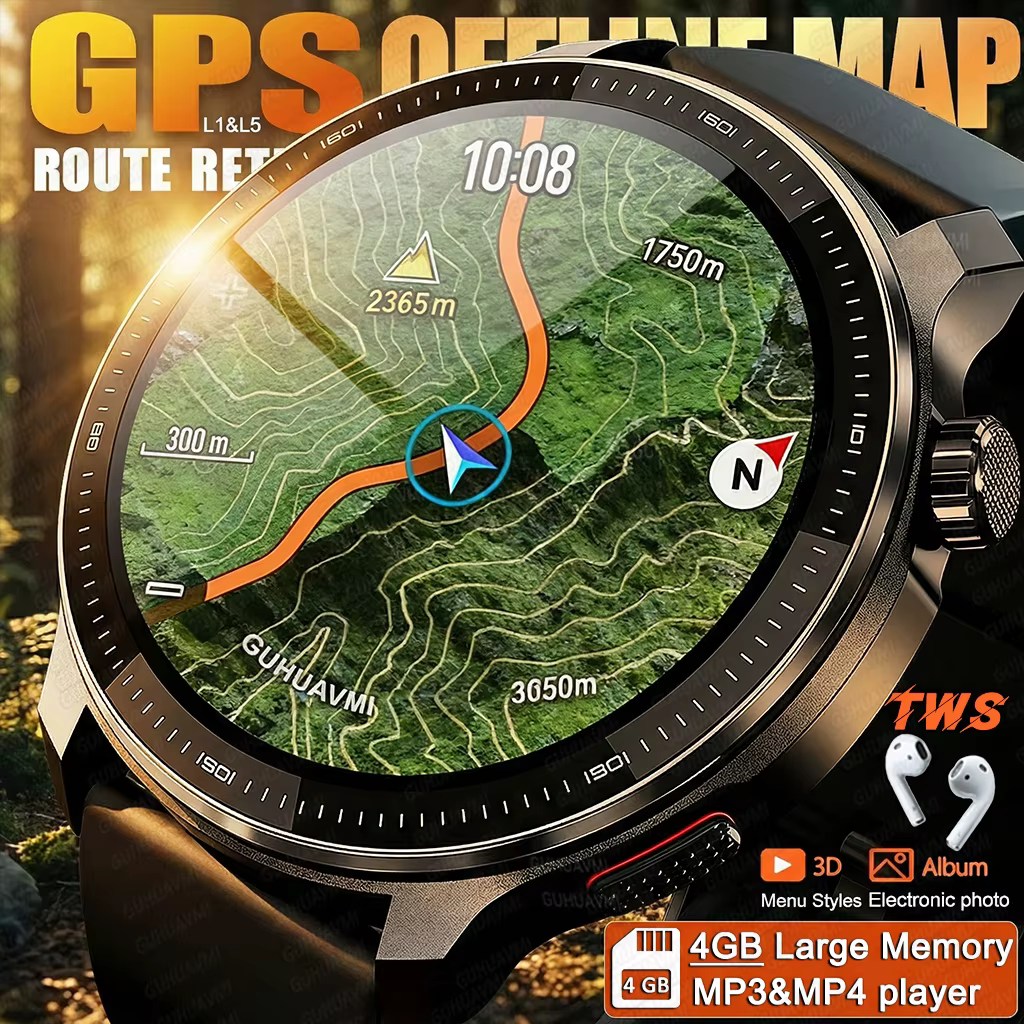 Nouvelle Montre Connectée Sport GPS 2026 avec Cartes Hors Ligne pour Hommes