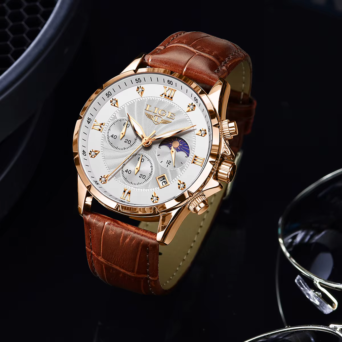 Relogio Masculino LIGE Montre décontractée pour hommes