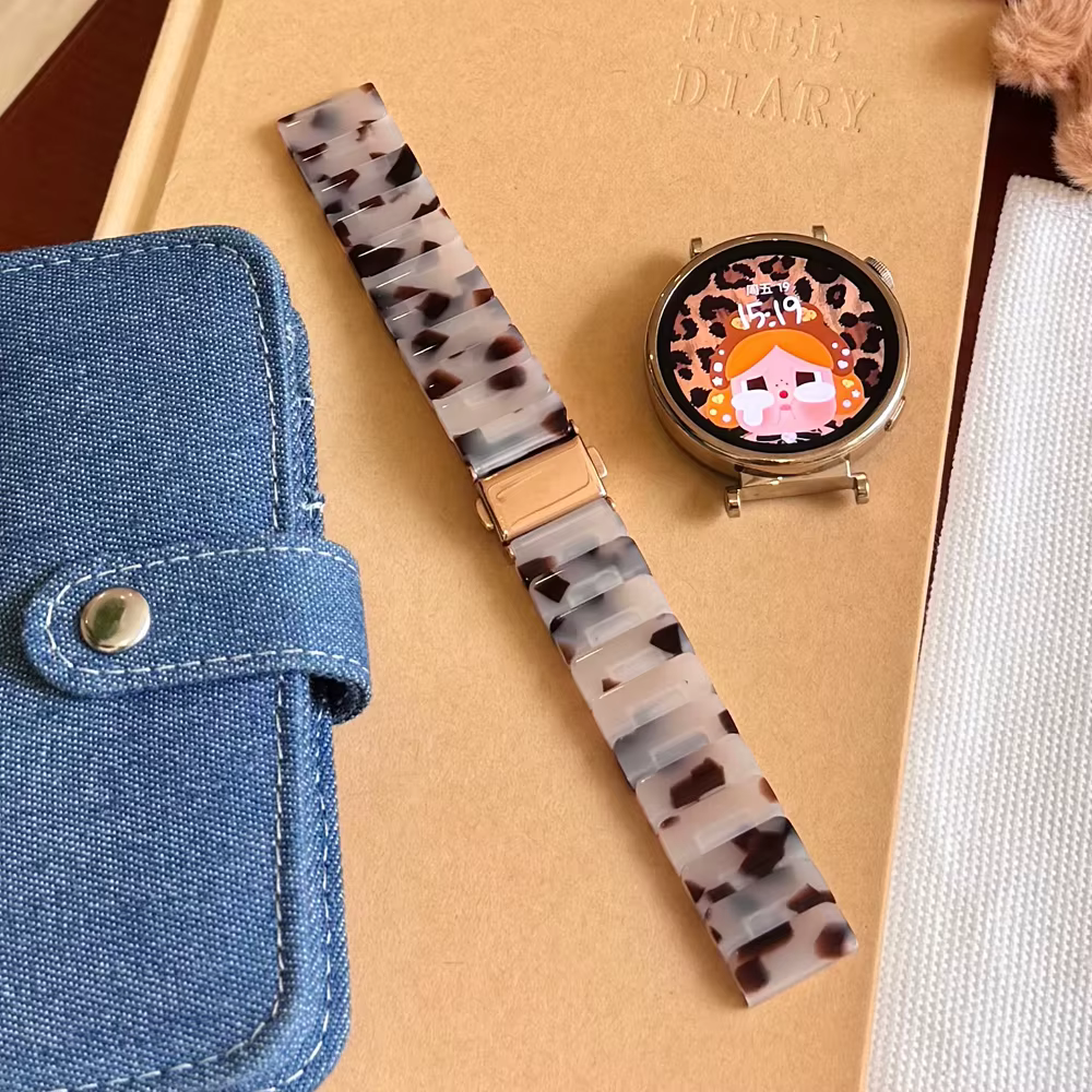 Bracelet de montre en résine de 18 mm pour Fossil Women's Gen 6 42mm/5E 42mm/Garmin Venu 4 41mm/3S 41mm/Venu 2S/Vivoactive 4S/Vivomove 3S