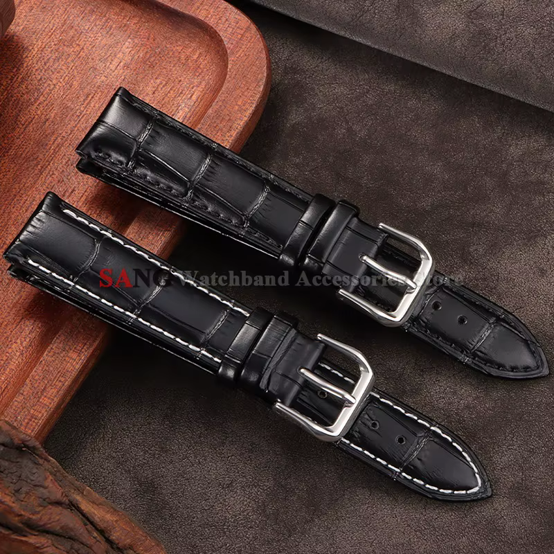 Bracelet de montre en cuir véritable pour Seiko 