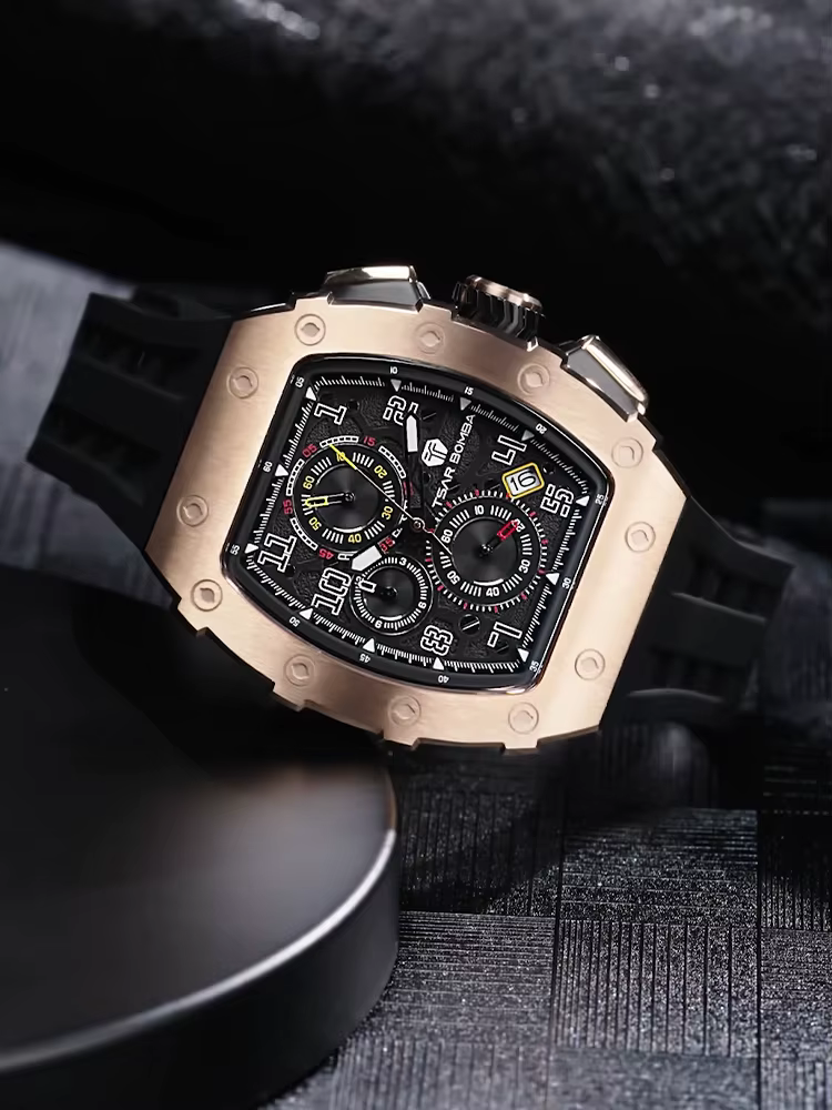 TSAR BOMBA Nouveau TB8204 montre pour hommes japon Quartz chronographe 50M étanche montre-bracelet mode Sport horloge
