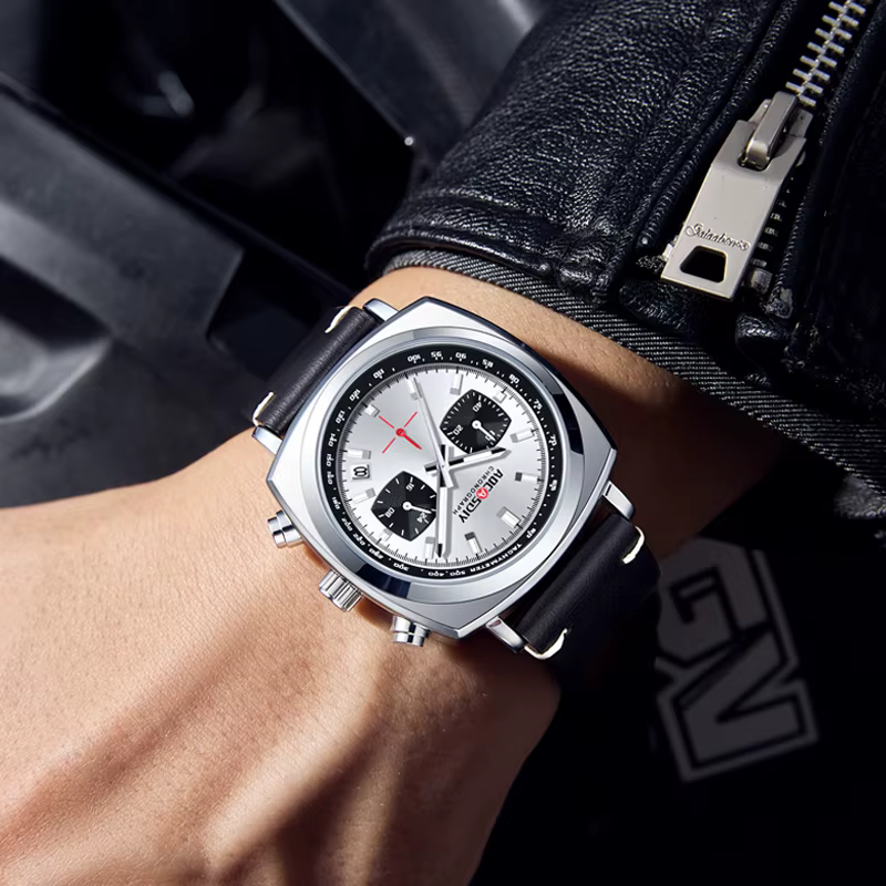 Nouvelles Montres Carrées 2026 pour Hommes – Chronographe Quartz Multifonctionnel à Trois Cadrans et Six Aiguilles