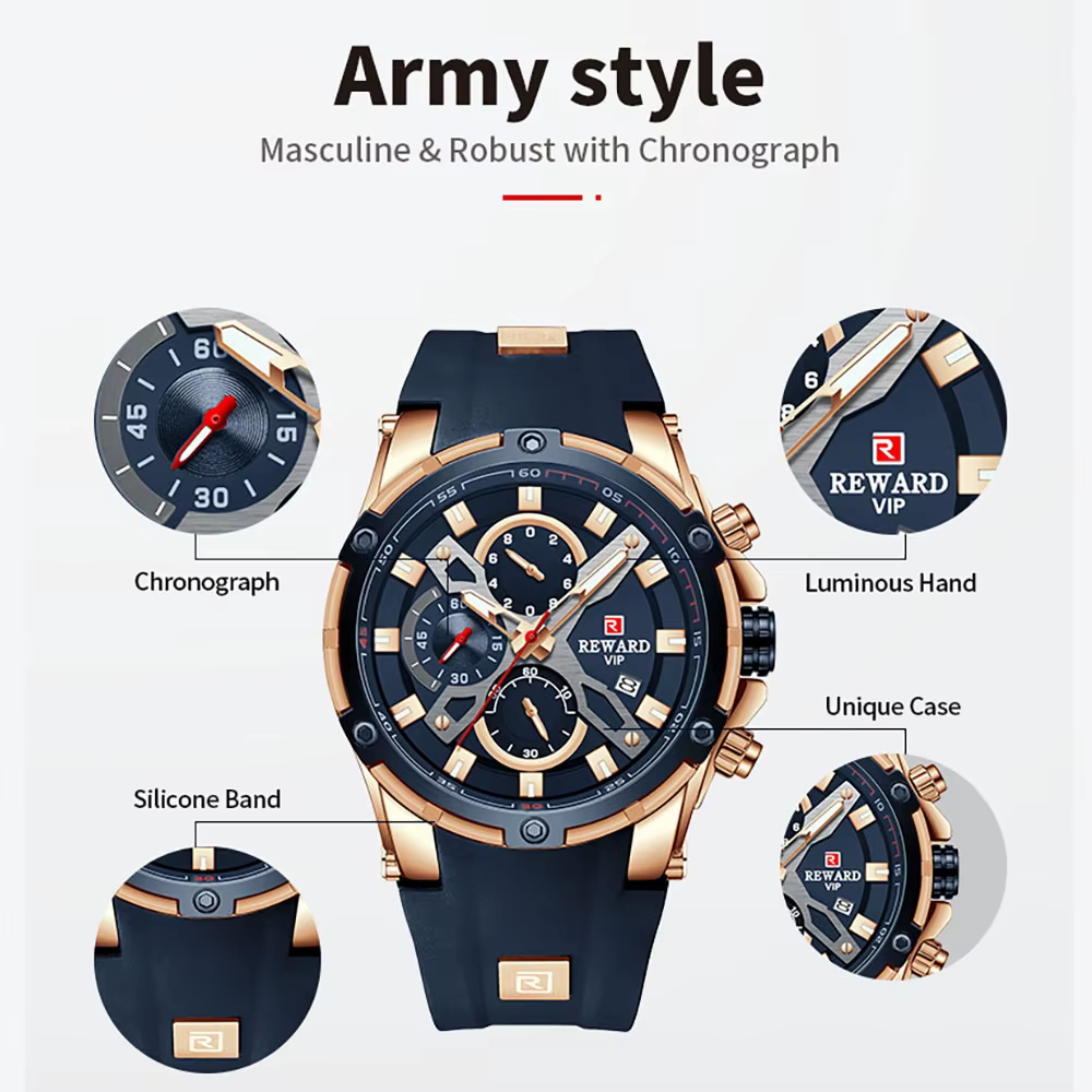 Montre-bracelet de sport à quartz de luxe pour homme