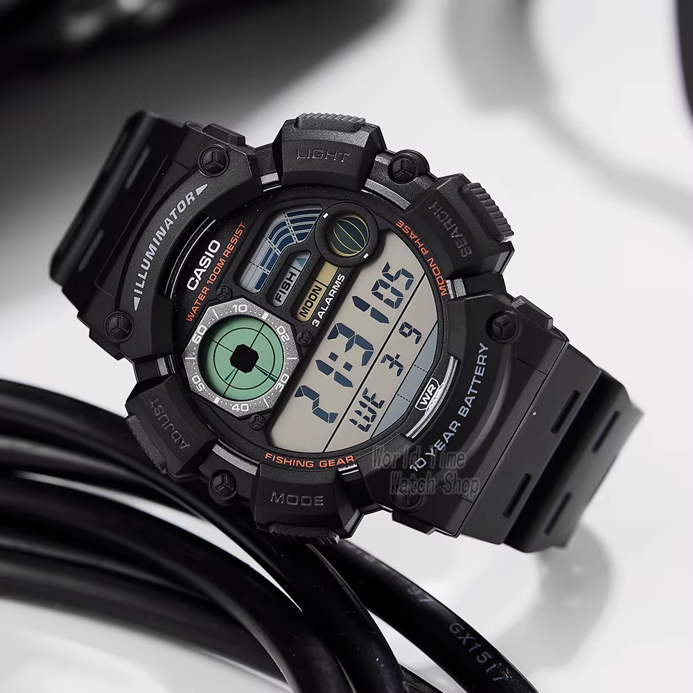 Casio montre numérique à grand cadran pour hommes 10 ans d'autonomie de la batterie 100M étanche Sport