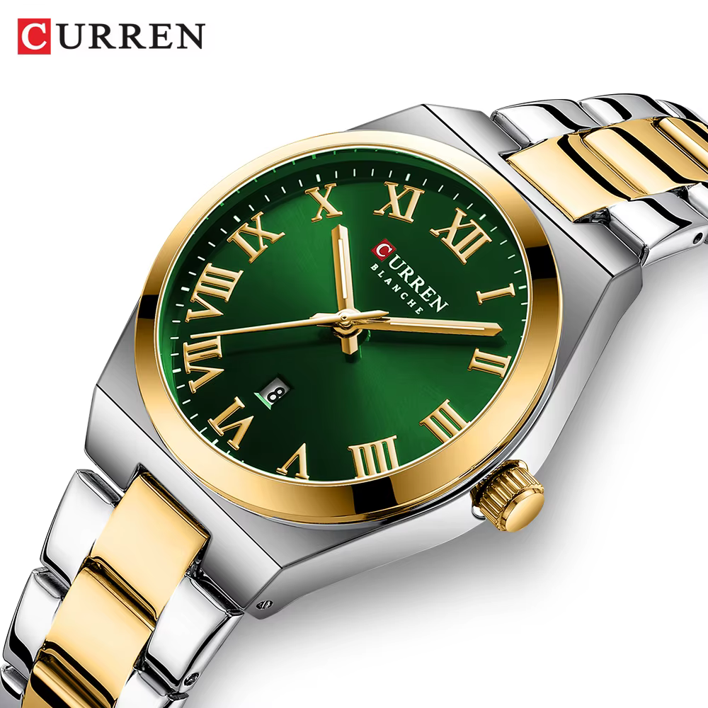Montres de luxe en acier inoxydable pour femmes avec date