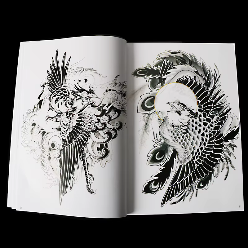 Livre de tatouage avec motifs de conception de ligne claire, accessoires de maquillage permanent et modèles de tatouage non temporaires populaires