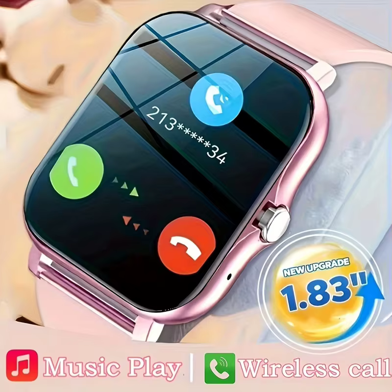 1.83 ''Sport montre intelligente Fitness horloge moniteur de santé étanche Smartwatch sans fil appel montres pour hommes femmes IOS Android 2025