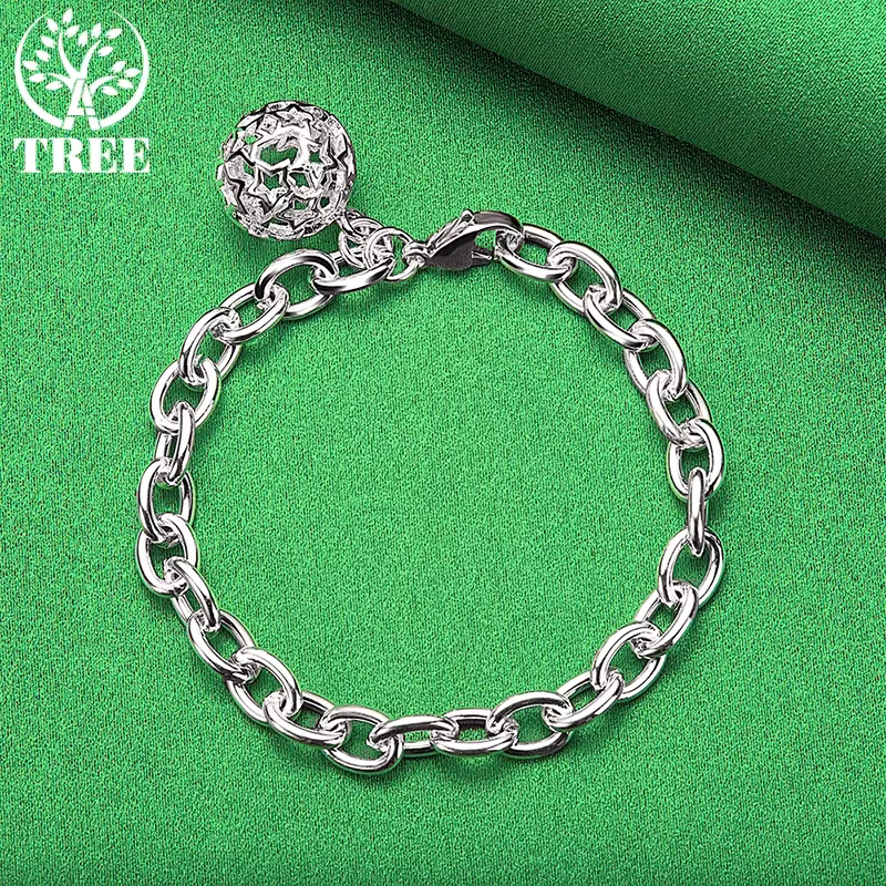 Bracelet en or 18 carats, bracelet à billes rondes creuses, chaîne de main pour femmes, bijoux fins pour fêtes et mariages, cadeaux