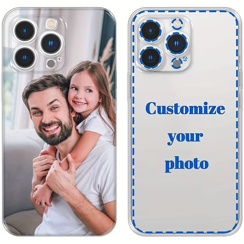 Pour iPhone 16 16e 15 14 13 12 11 Pro Max Mini SE 2020 2022 XS XR 6 6s 7 8 Plus Coque Souple Personnalisée avec Photo DIY en TPU