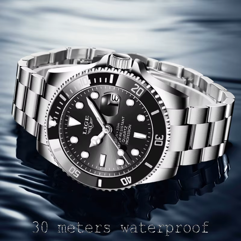 LIGE Montre pour hommes Top marque de luxe mode