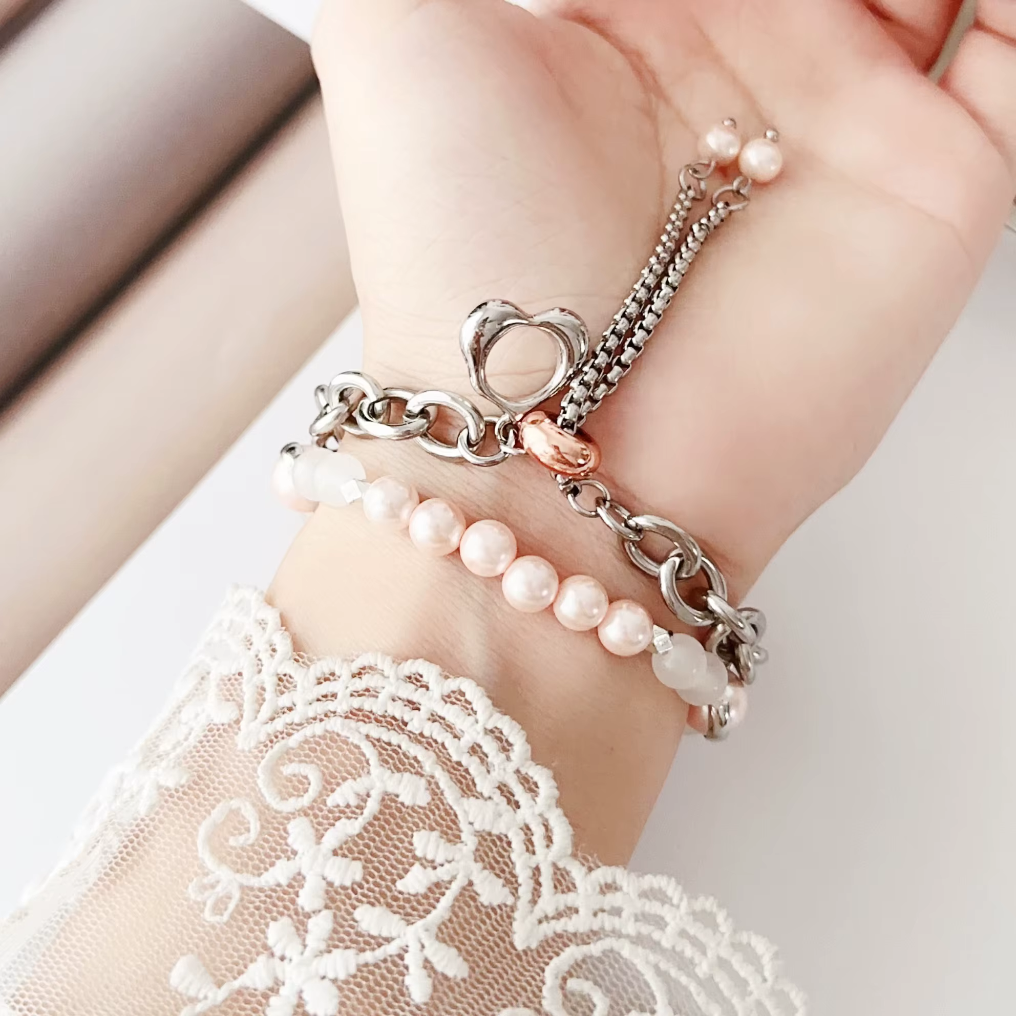 Bracelet en perles d'agate pour Apple Watch S10 42mm