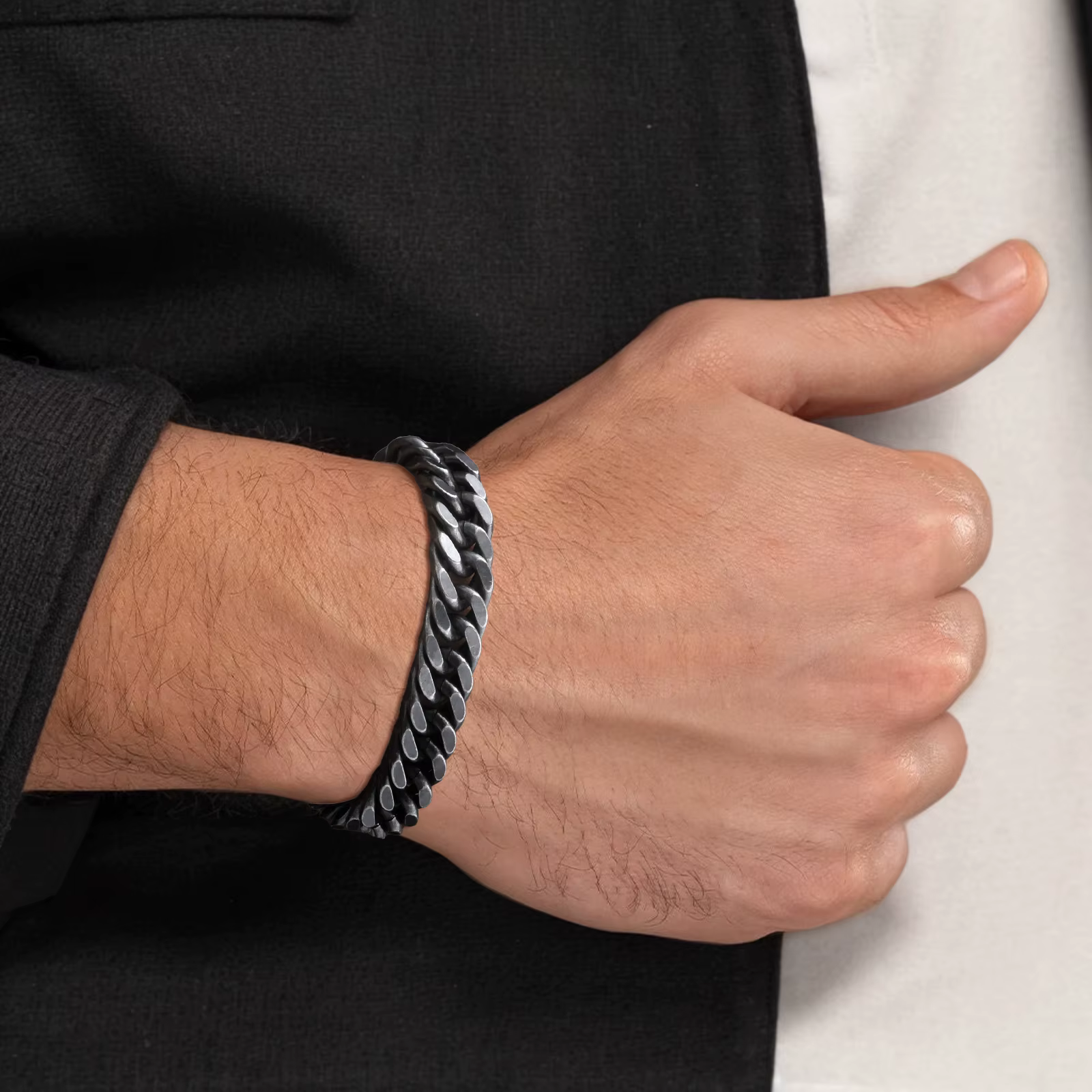 Bracelet chaîne épaisse plaqué or pour homme