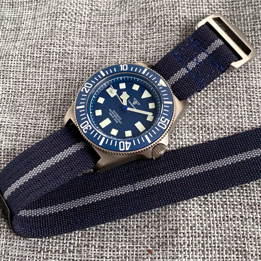 Montre mécanique pour homme Tandorio 42 mm rétro FXD Japan NH35 PT5000 avec boîtier en titane