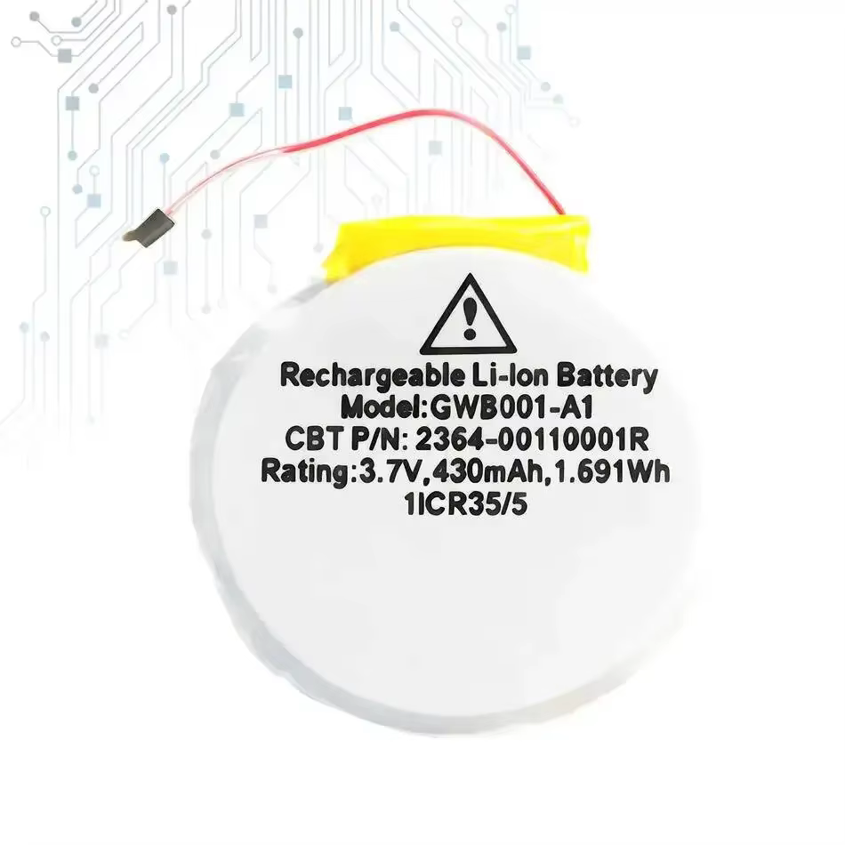 Batterie de montre intelligente haute efficacité 430Mah, performances durables, adaptée au GWB001-A1 2364-00110001R