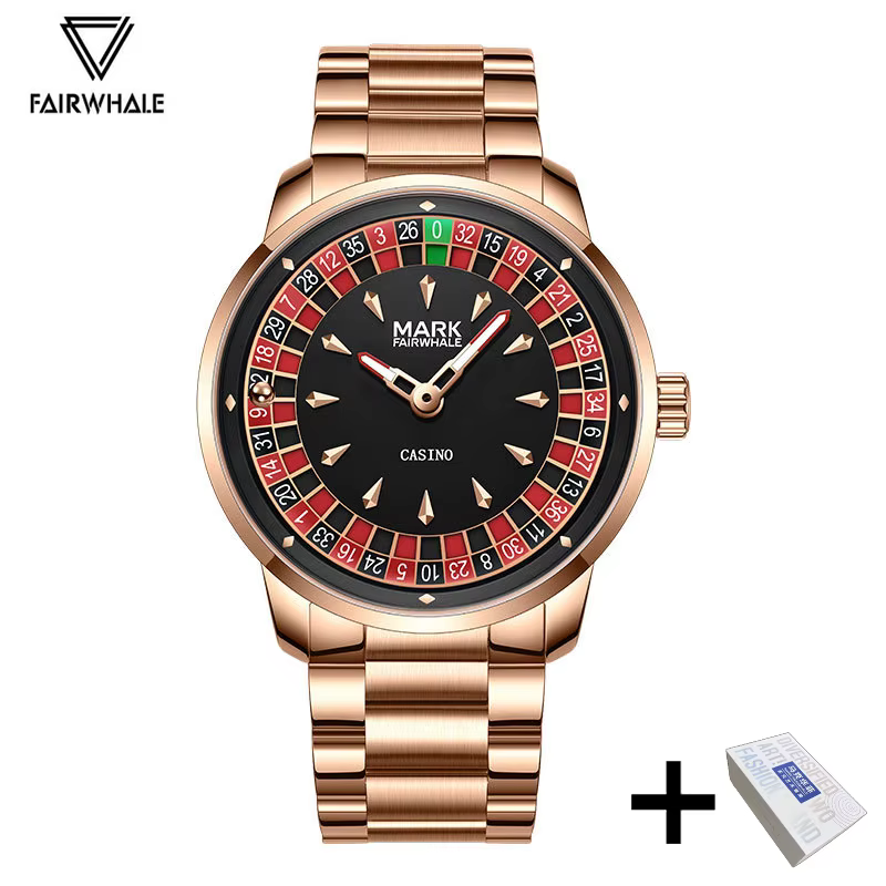 Mark Fairwhale montre originale pour hommes de luxe en acier inoxydable horloge mode décontracté amusant Roulette conception montre-bracelet à Quartz 2025 nouveau