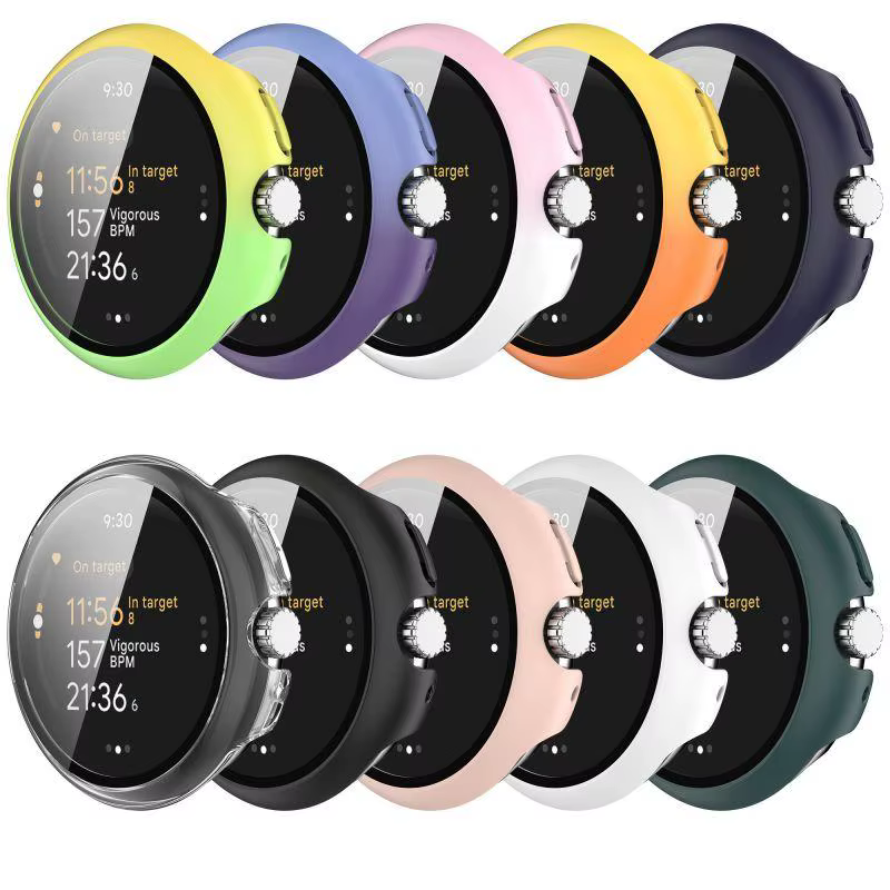 Pour Google Pixel Watch3 41/45MM PC coque Film couverture étui de protection intégré multicolore montre intelligente
