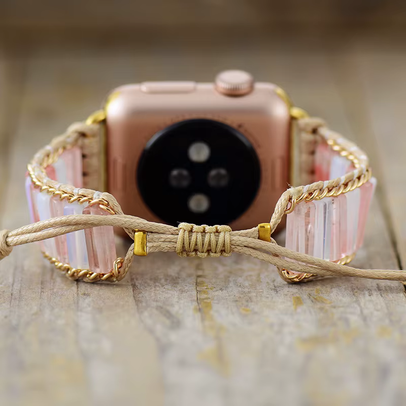 Homme femme pierre Aple Smartwatch Bracelet 38mm/45mm guérison perlée cristal extensible