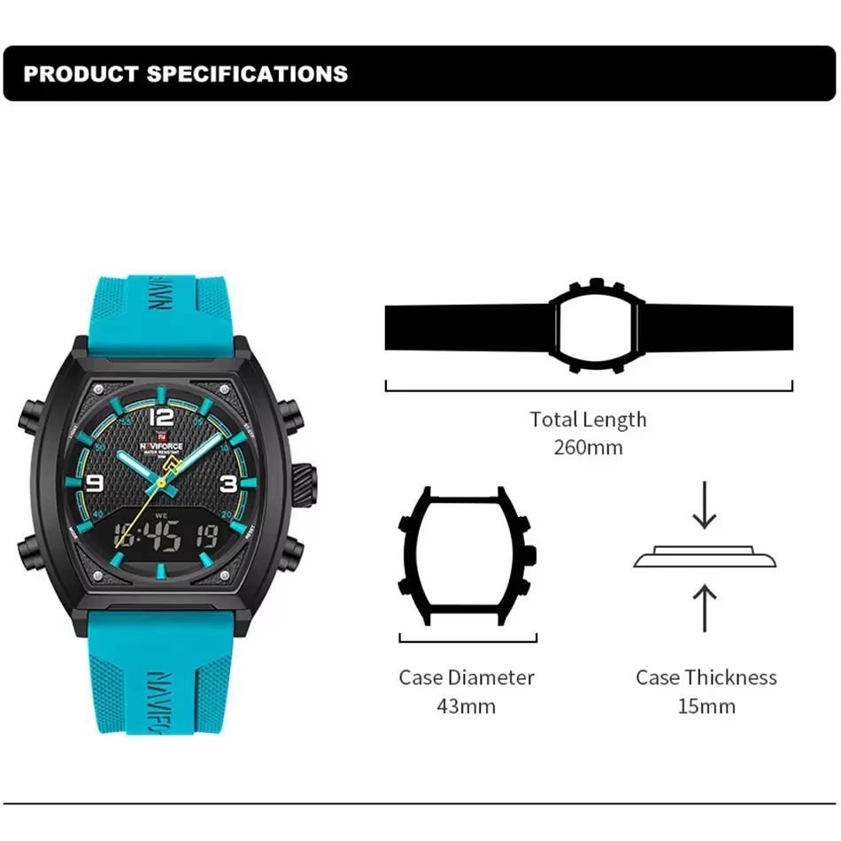 NAVIFORCE montres pour hommes de luxe Sport montre à Quartz