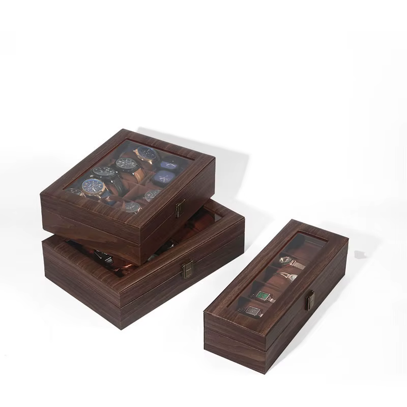 DELESYS – boîte d'exposition de rangement de montre en cuir écologique