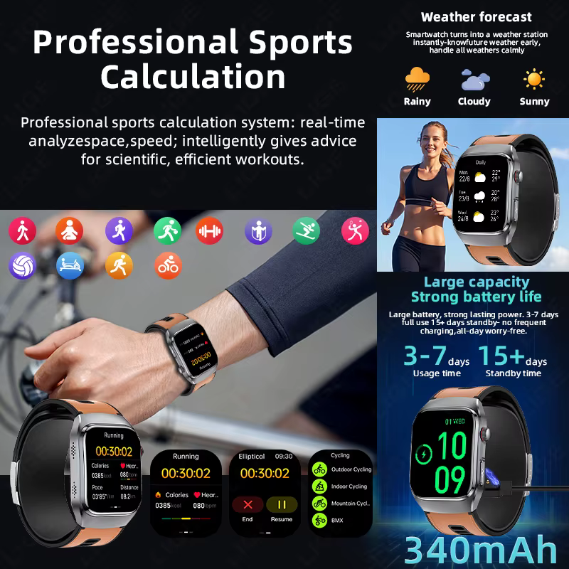 Montre connectée LIGE New Health Sport AI avec diagnostic ECG