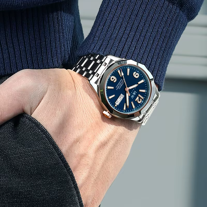 Montre mécanique en tungstène pour hommes